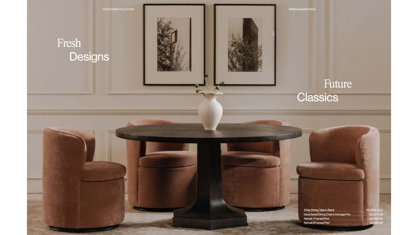 Interior spread of the Moe's SS25 lookbook PDF