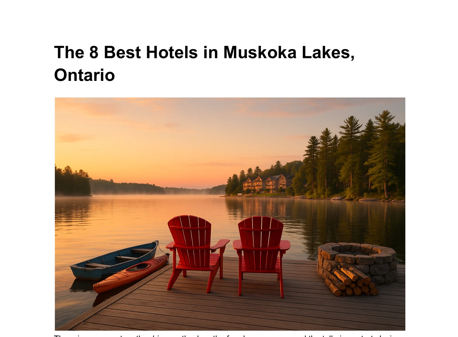 First page of the Muskoka hotels article PDF
