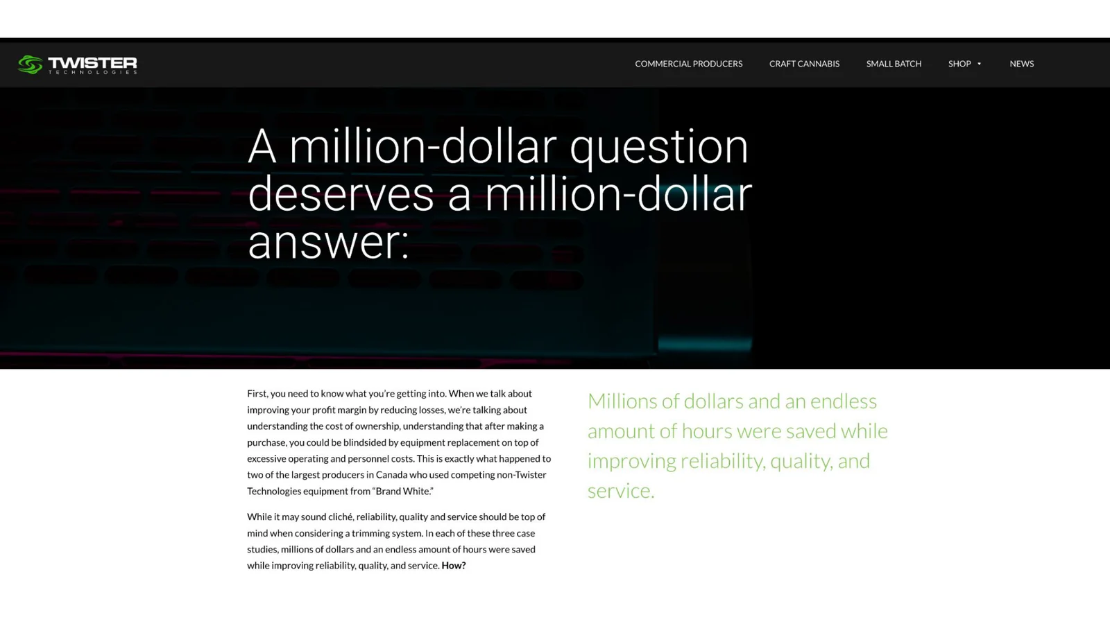 First page of the Save Millions of Dollars case study PDF